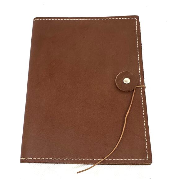 COLE HAAN Leather Photo Album Button Cord Closure Brag Book Memory Book - Picture 1 of 4